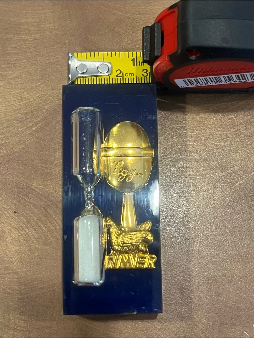 Vintage Sand Hourglass  Egg Timer in Lucite Acrylic -1960’s